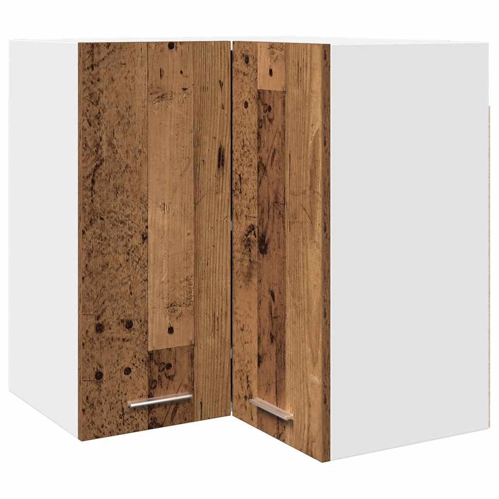 Hanging Corner Cabinet Lyon Old Wood 57x57x60 cm Engineered Wood