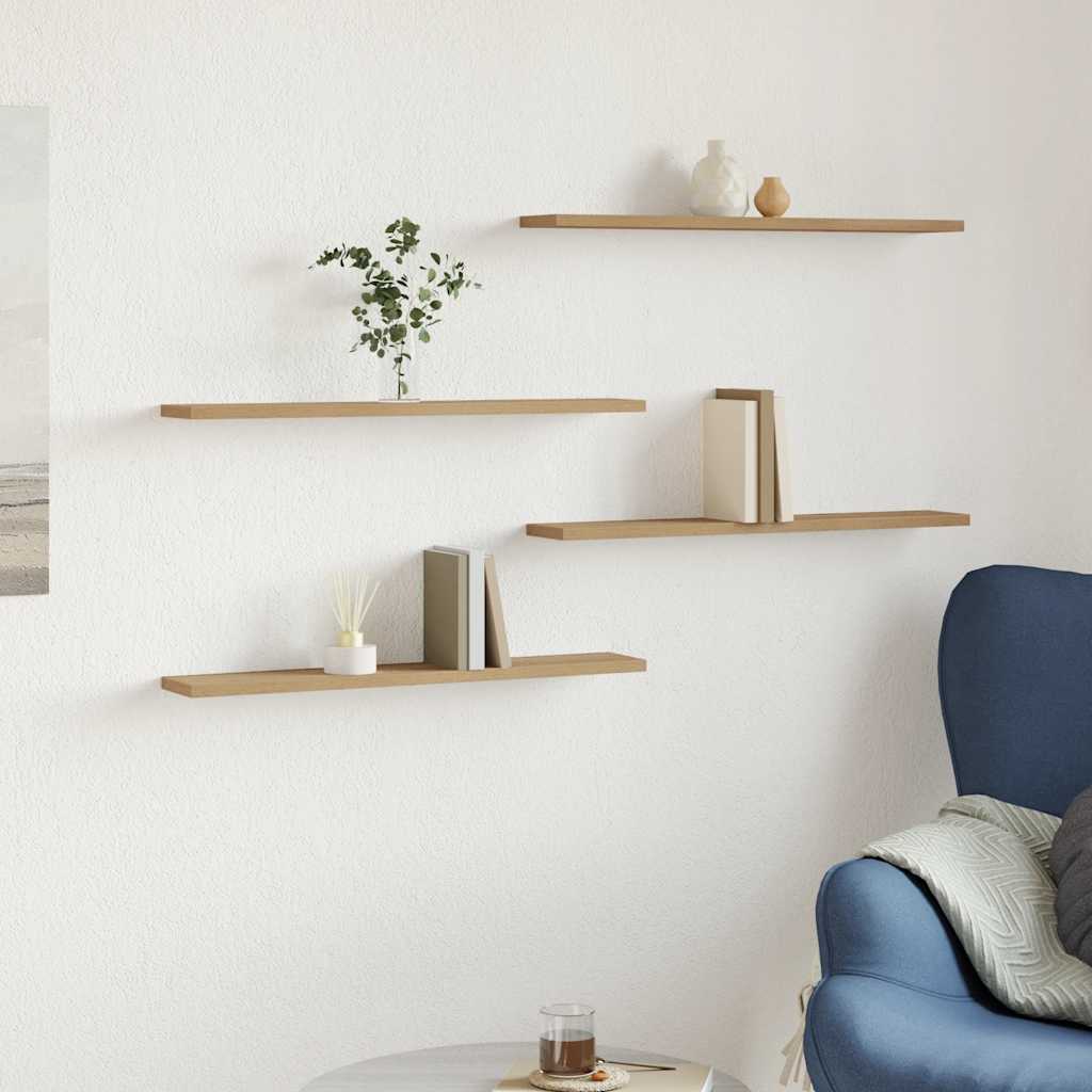 Wall Shelves 4 pcs Artisan Oak 60x20x1.5 cm Engineered Wood