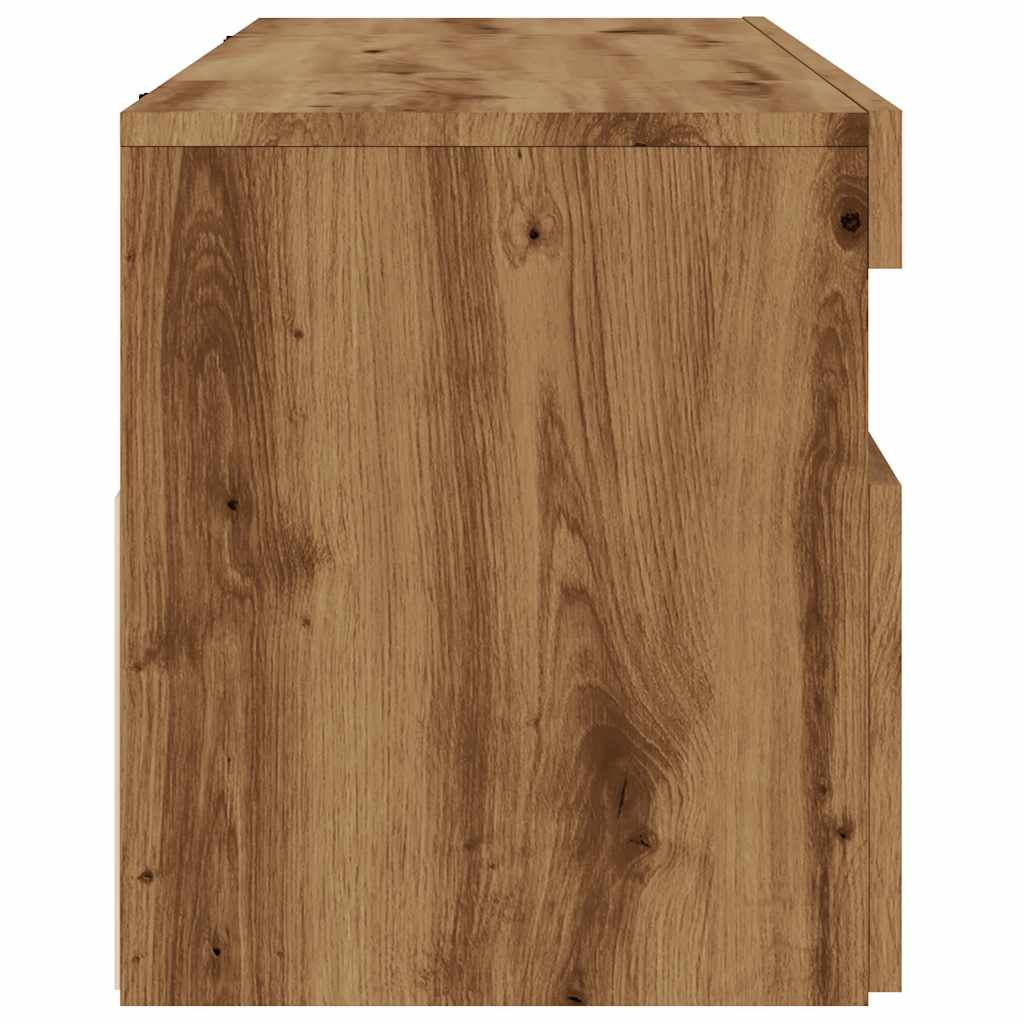 TV Cabinet with LED Lights Artisan Oak 120x35x40 cm Engineered Wood