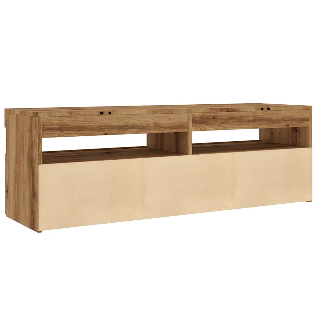 Modern Wooden TV Tele Stand Media Unit Cabinet With Storage & LED Lights Wood