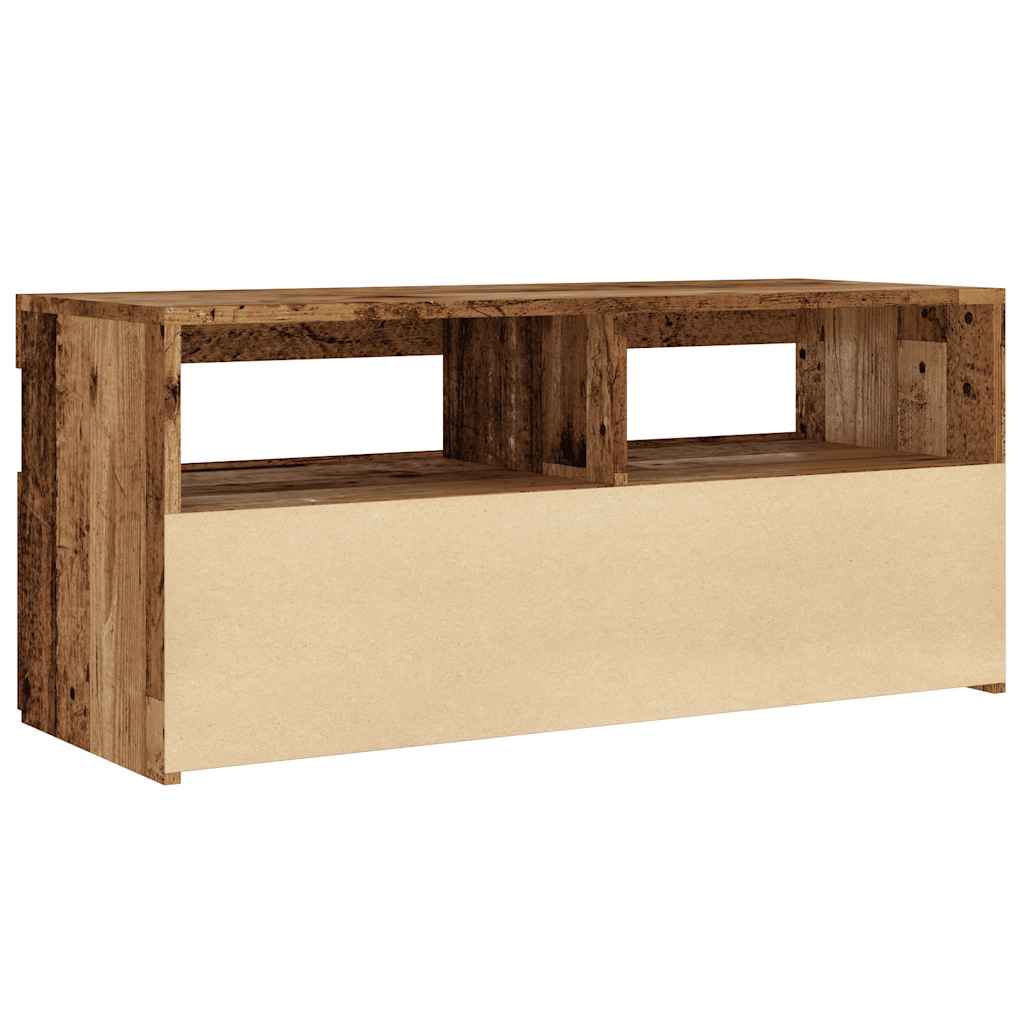 Modern Wooden TV Tele Stand Media Unit Cabinet With Storage & LED Lights Wood
