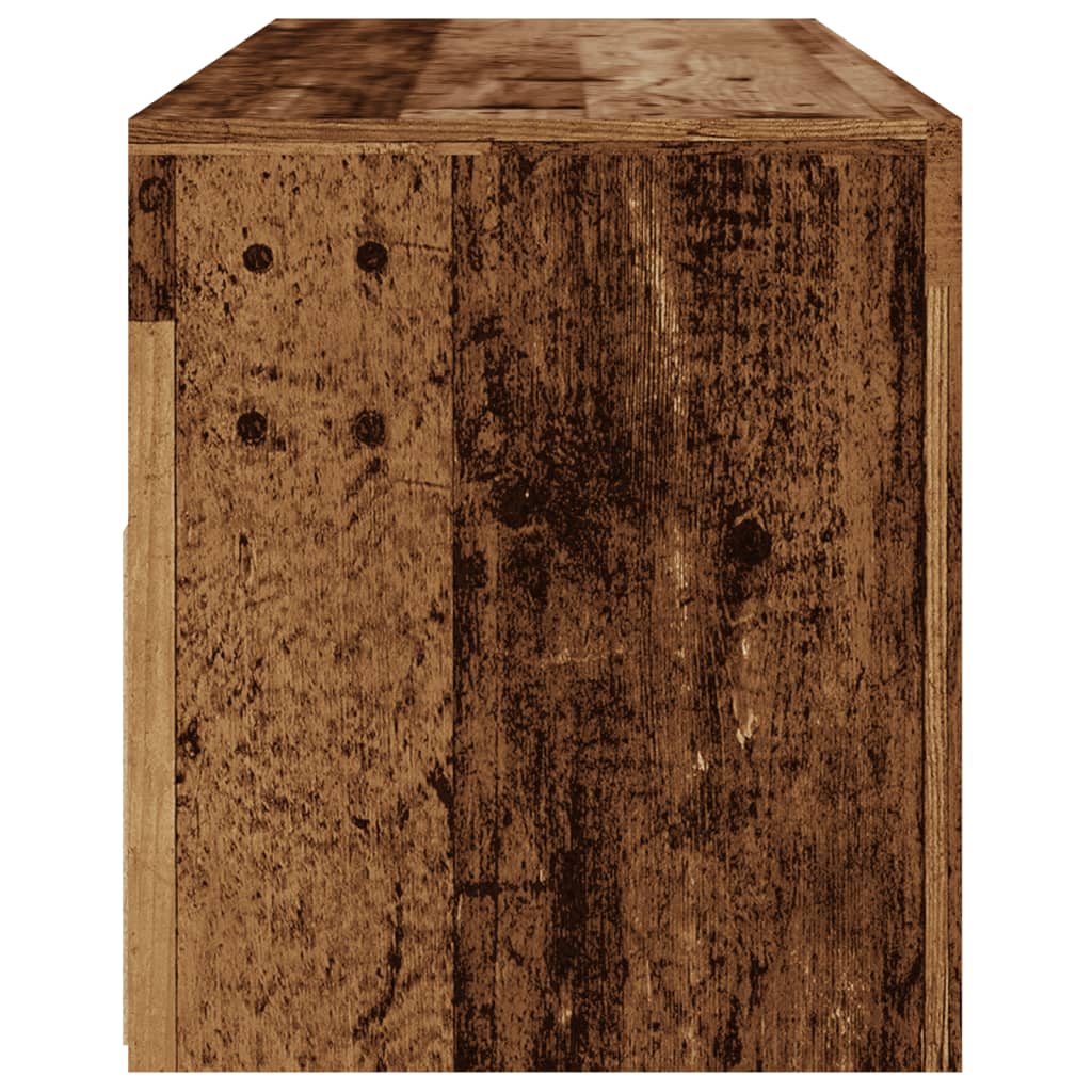 TV Cabinet with LED Lights Old Wood 120x35x40 cm Engineered Wood