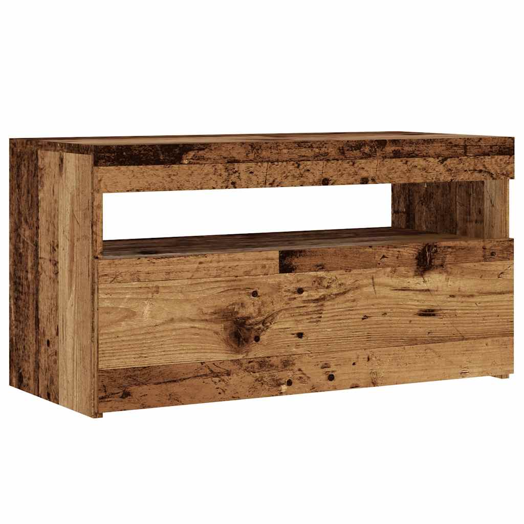TV Cabinets with LED Lights 2 pcs Old Wood Engineered Wood