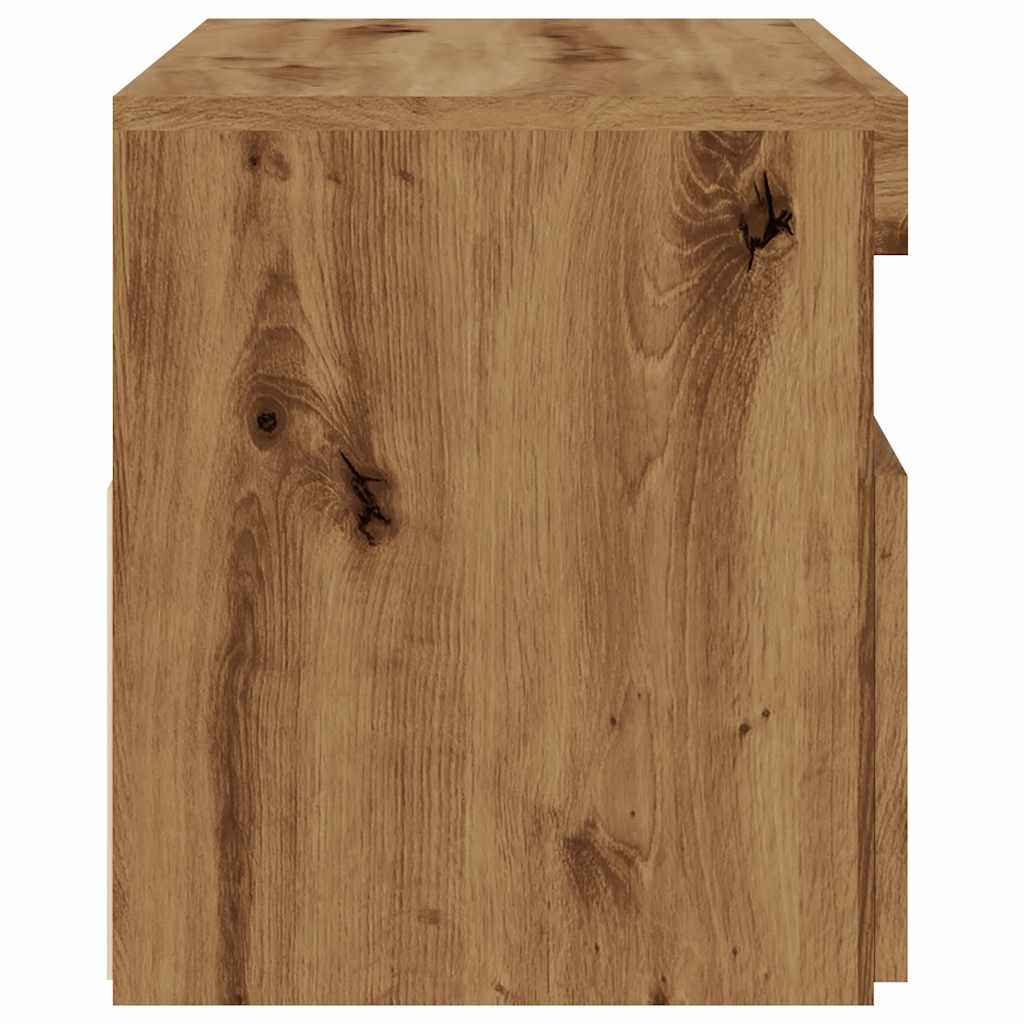 TV Cabinet with LED Lights Artisan Oak 75x35x40 cm Engineered Wood