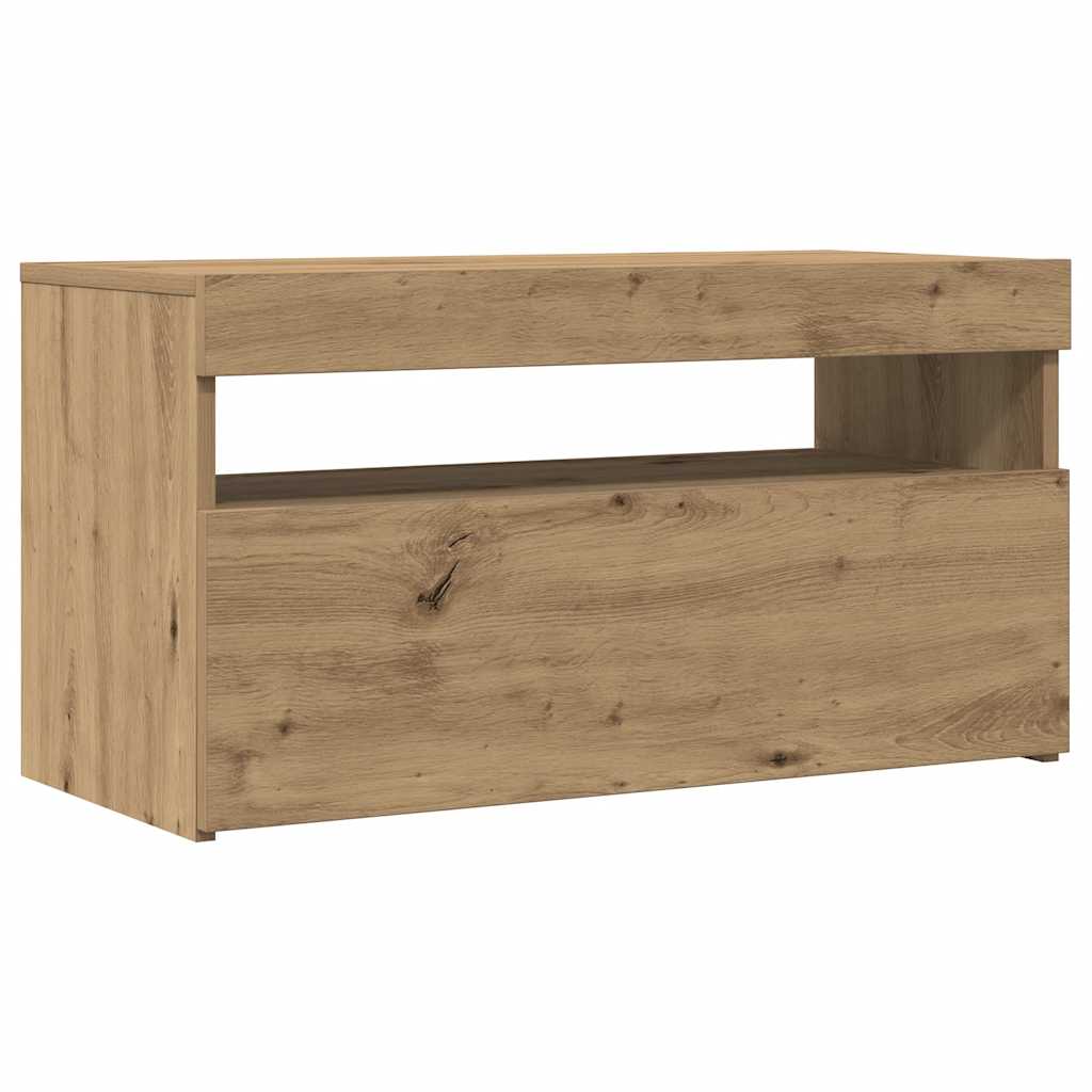 TV Cabinets with LED Lights 2 pcs Artisan Oak Engineered Wood