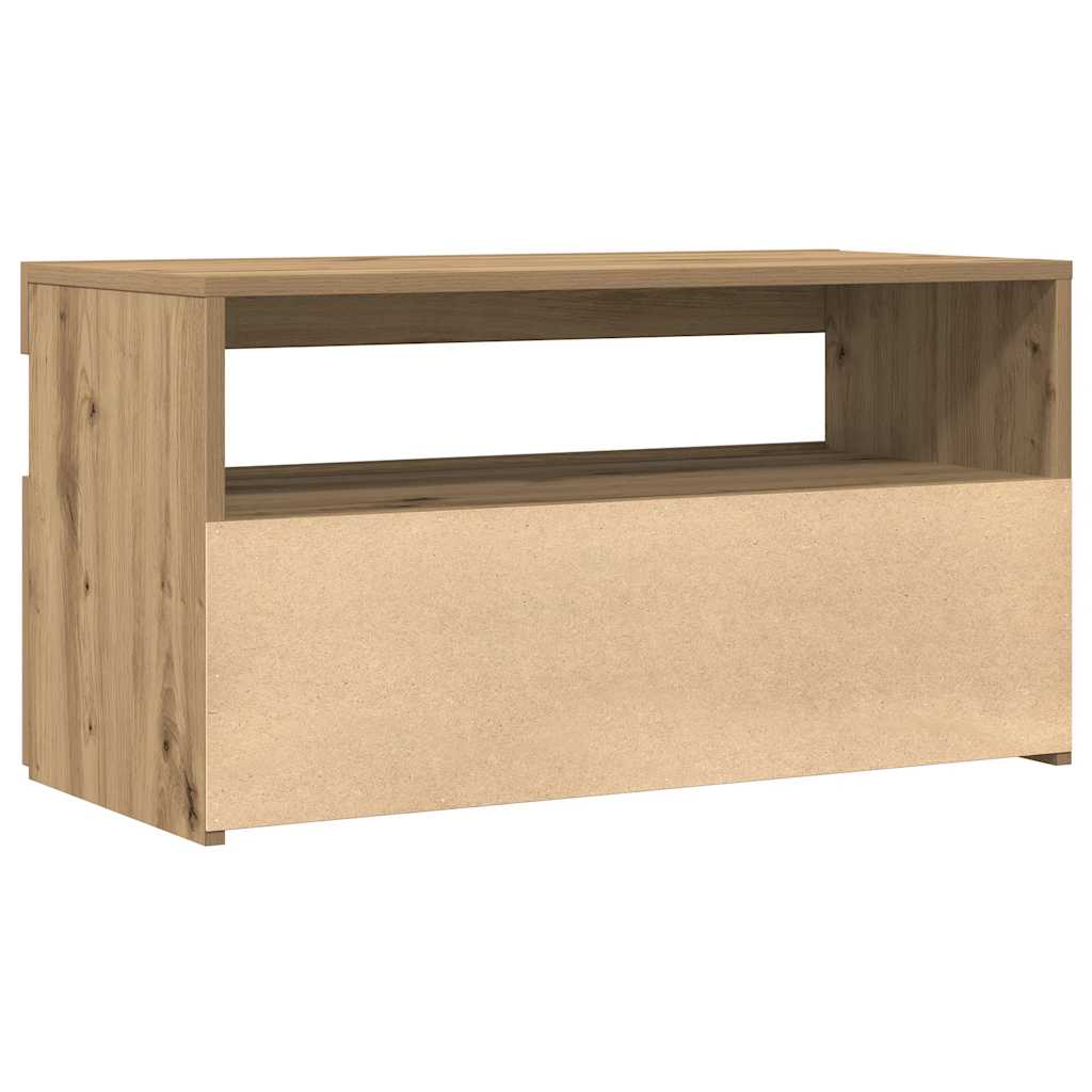 TV Cabinets with LED Lights 2 pcs Artisan Oak Engineered Wood