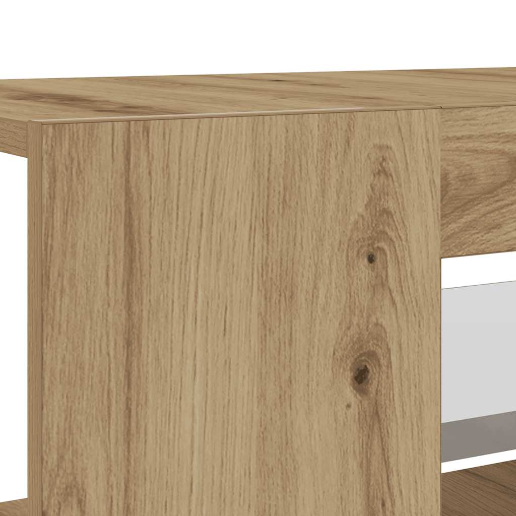 Modern Wooden TV Tele Stand Media Unit Cabinet With LED Lights & Storage Shelves