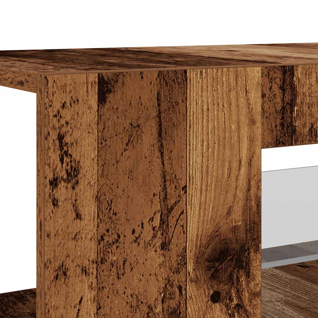 TV Cabinet with LED Lights Old Wood 90x39x30 cm Engineered Wood