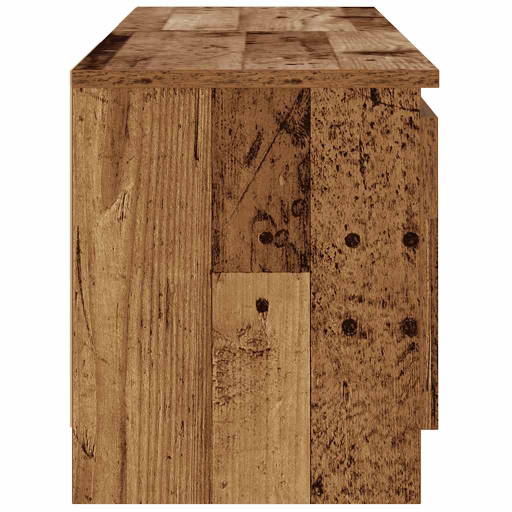 TV Cabinet with LED Lights Old Wood 120x30x36 cm Engineered Wood