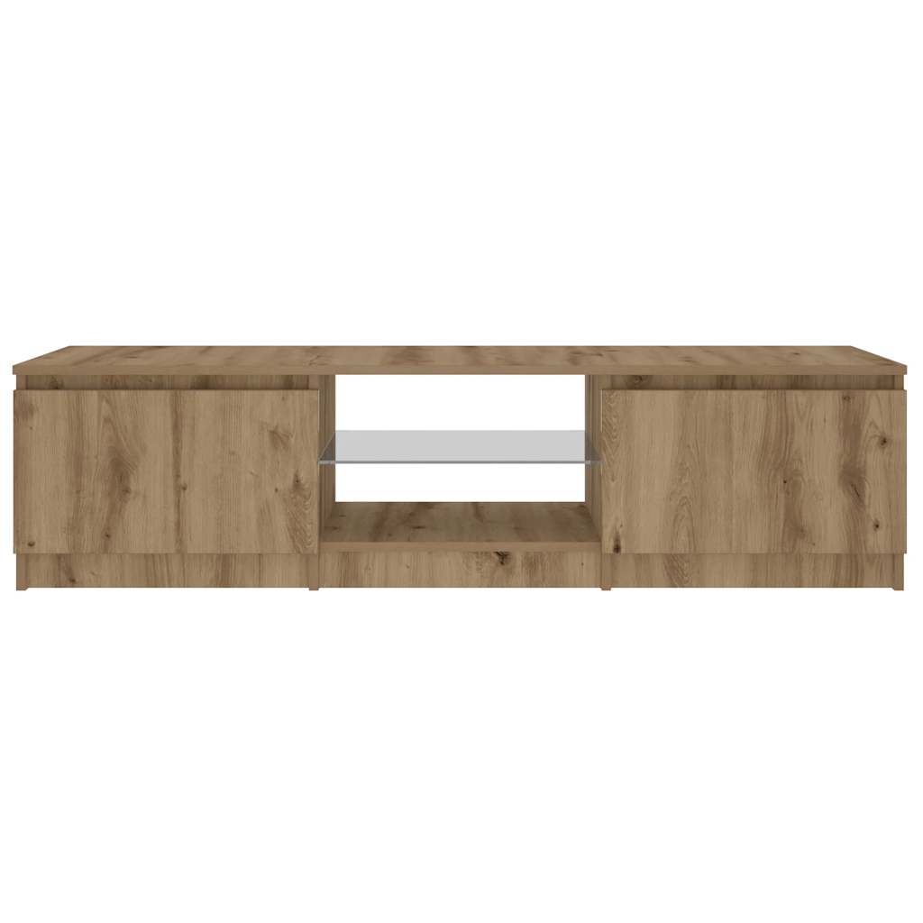 TV Cabinet with LED Lights Artisian Oak 140x40x35.5 cm Engineered Wood