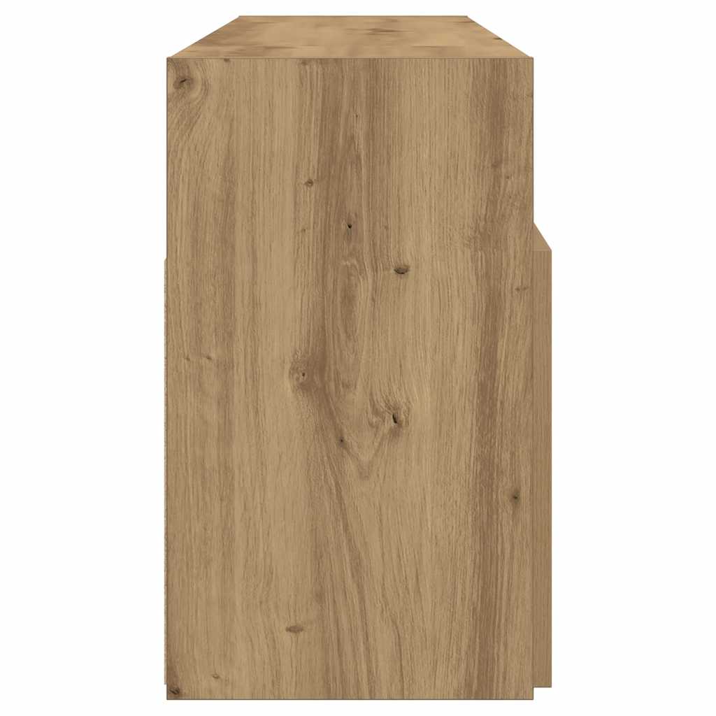 TV Cabinet with LED Lights Artisian Oak 120x30x50 cm Engineered Wood
