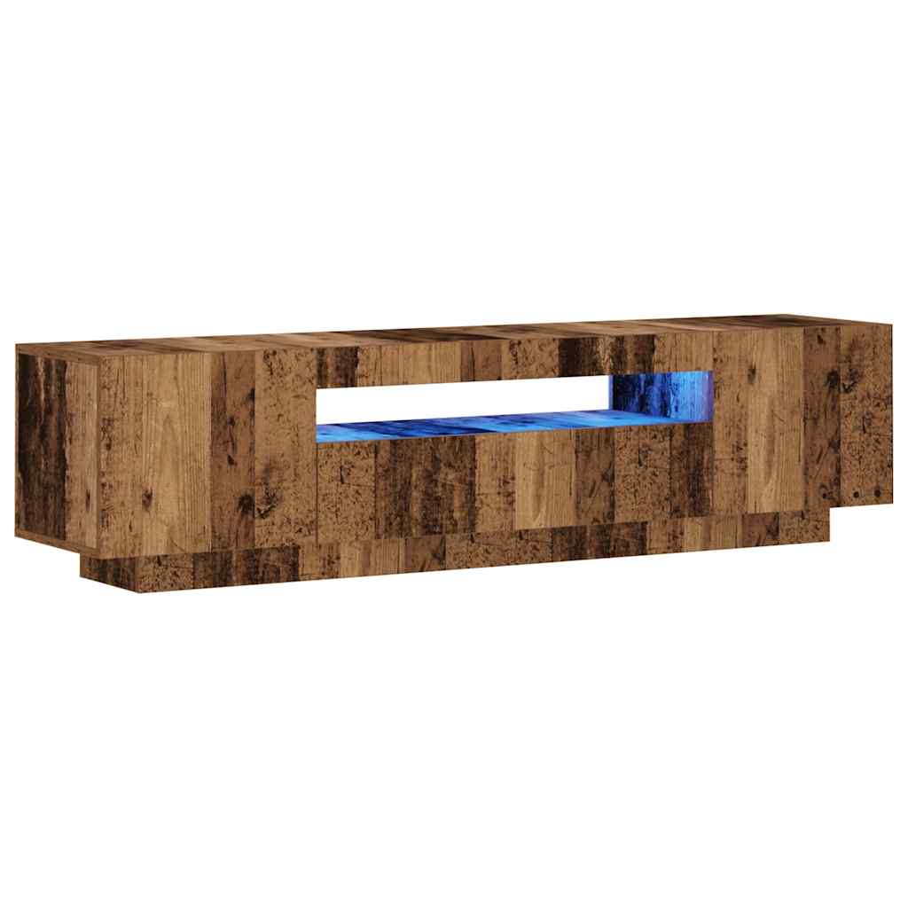 Modern Wooden 63 Inch TV Tele Stand Unit Cabinet With LED Lights & Storage