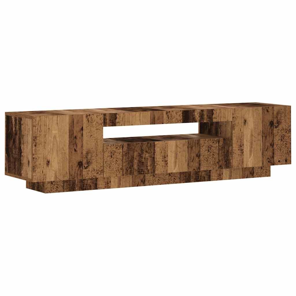 Modern Wooden 63 Inch TV Tele Stand Unit Cabinet With LED Lights & Storage