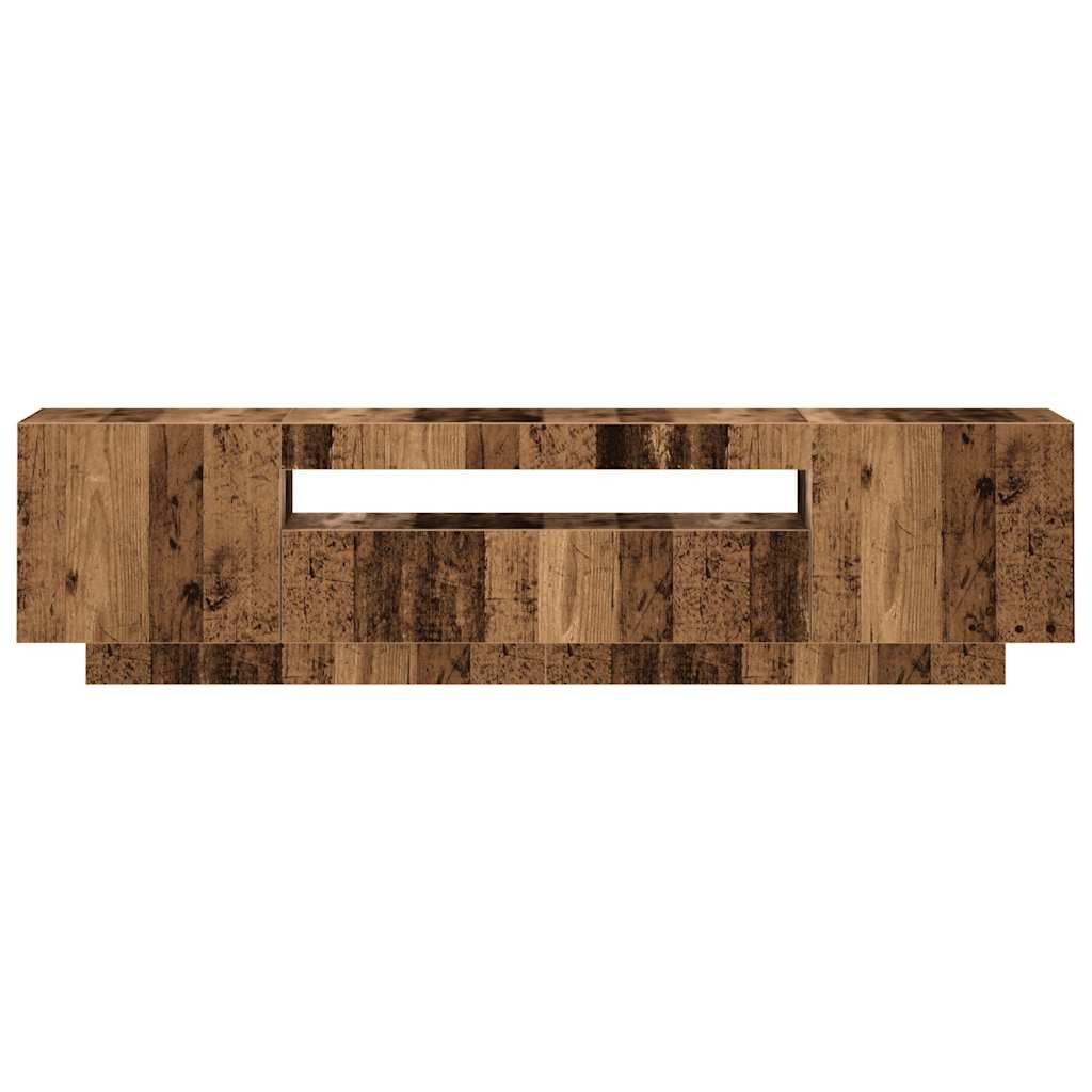 Modern Wooden 63 Inch TV Tele Stand Unit Cabinet With LED Lights & Storage