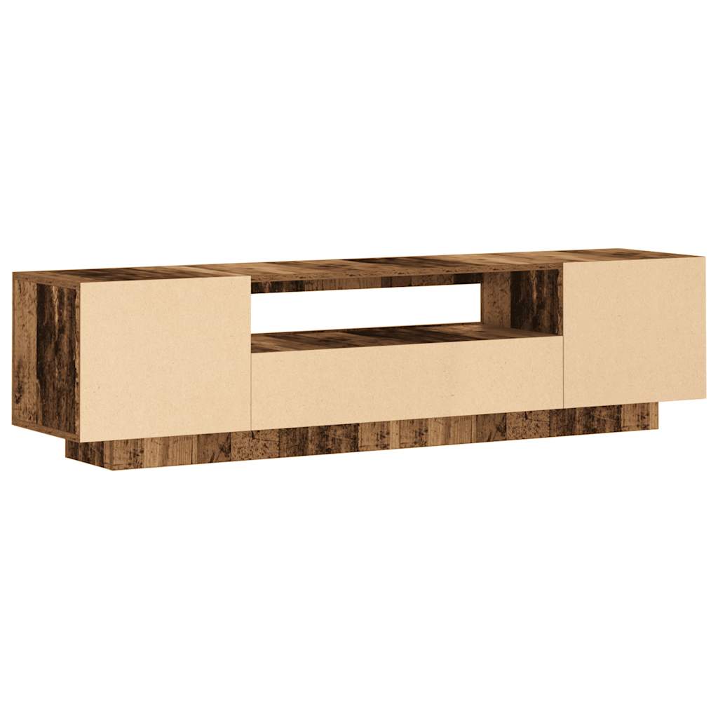 Modern Wooden 63 Inch TV Tele Stand Unit Cabinet With LED Lights & Storage
