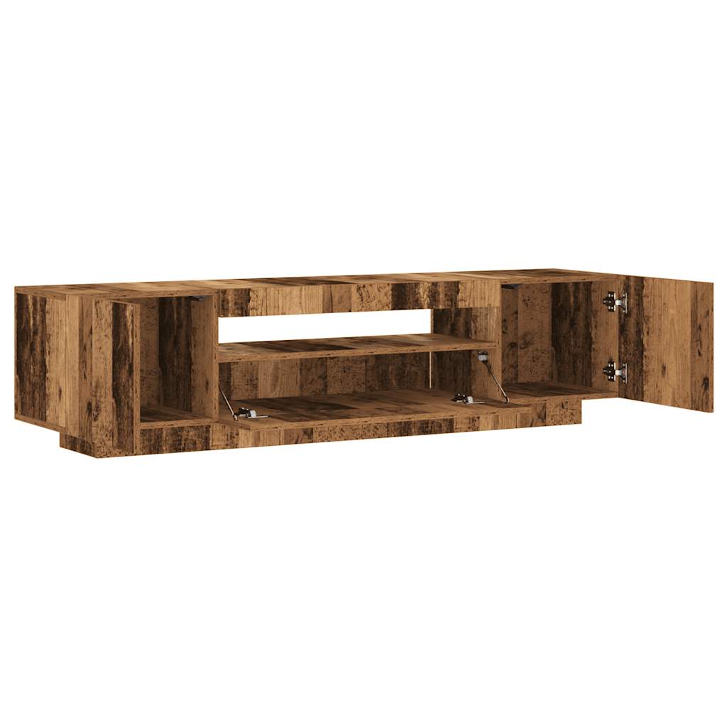 Modern Wooden 63 Inch TV Tele Stand Unit Cabinet With LED Lights & Storage