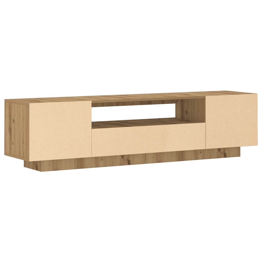Modern Wooden 63 Inch TV Tele Stand Unit Cabinet With LED Lights & Storage