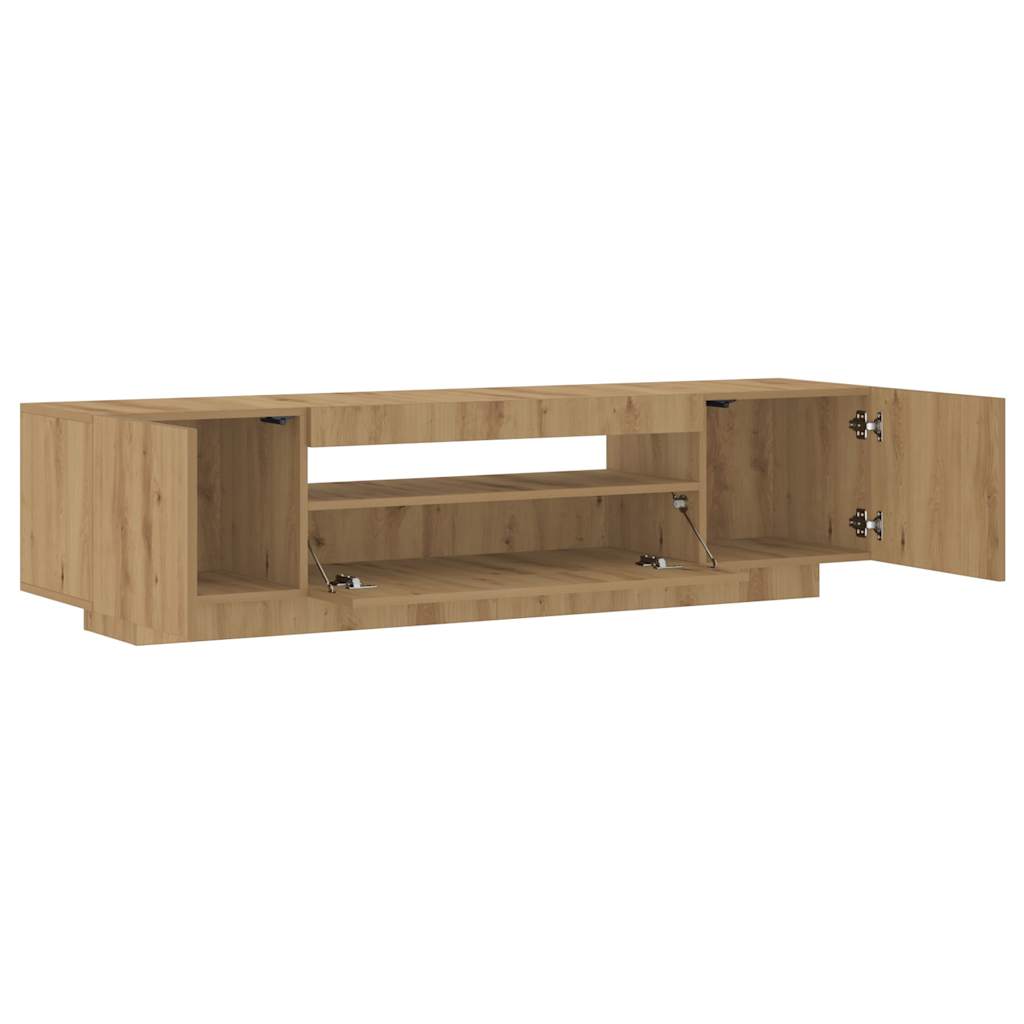 Modern Wooden 63 Inch TV Tele Stand Unit Cabinet With LED Lights & Storage