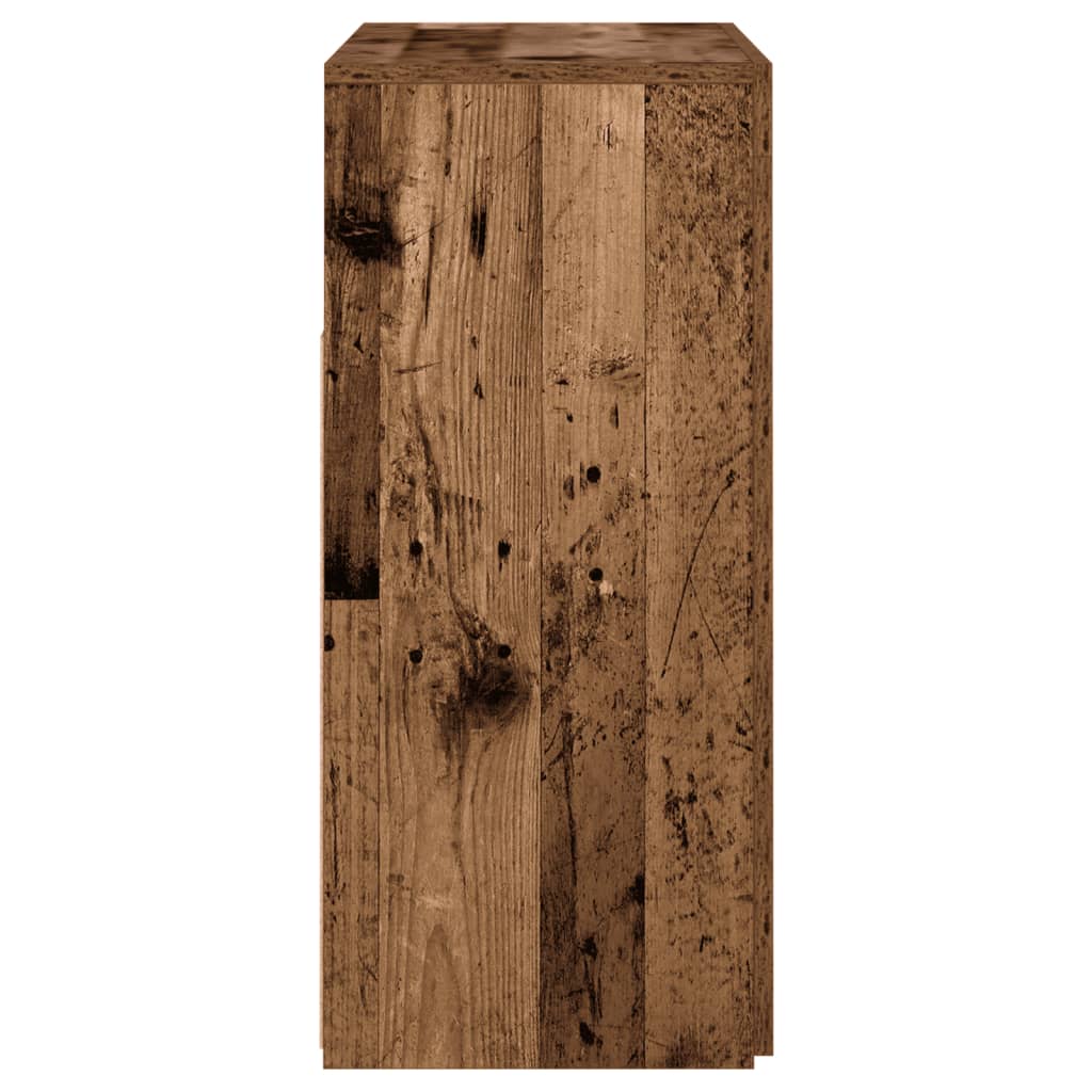 Sideboard with LED Lights Old Wood 80x35x75 cm Engineered Wood