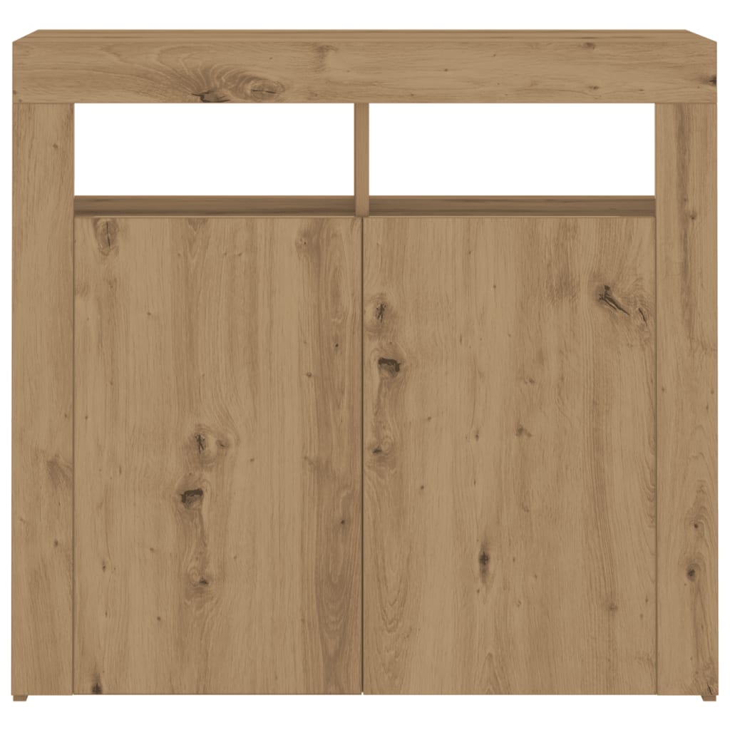 Sideboard with LED Lights Artisan Oak 80x35x75 cm Engineered Wood
