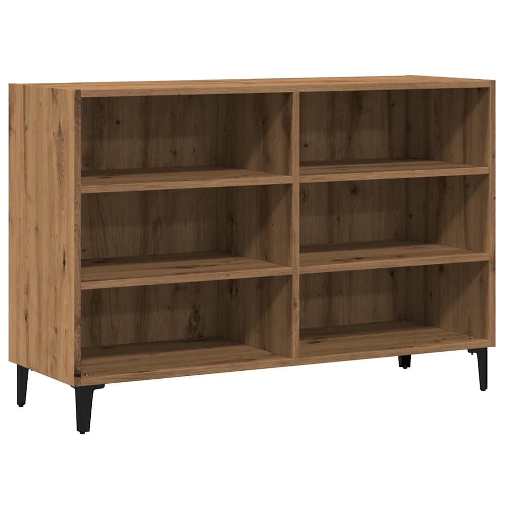 Modern Wooden Open Sideboard Storage Cabinet Unit With 6 Compartments
