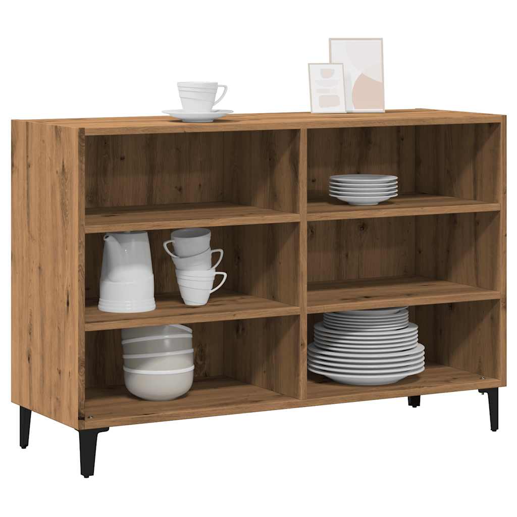 Modern Wooden Open Sideboard Storage Cabinet Unit With 6 Compartments