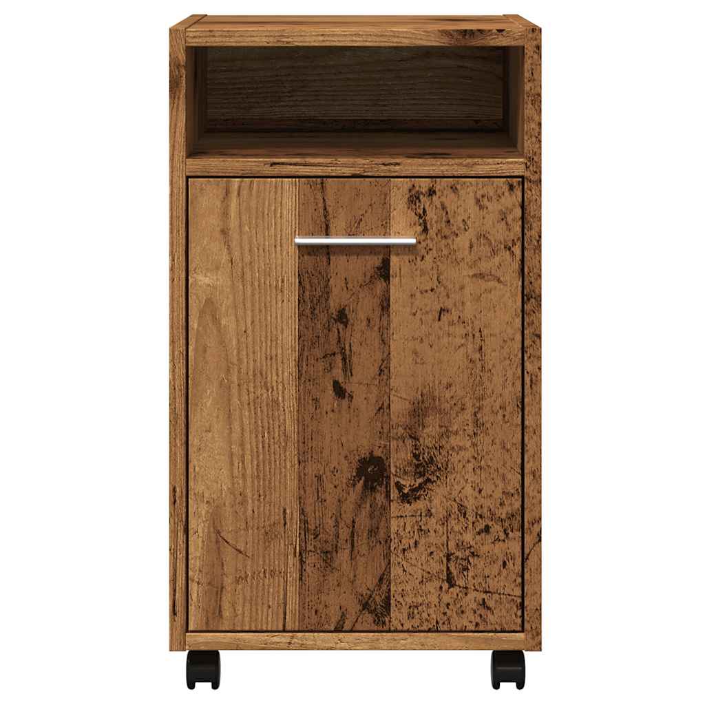 Cabinet with Wheels Old Wood 33x38x60 cm Engineered Wood