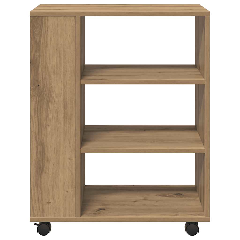 Rolling Cabinet Artisan Oak 60x35x75 cm Engineered Wood