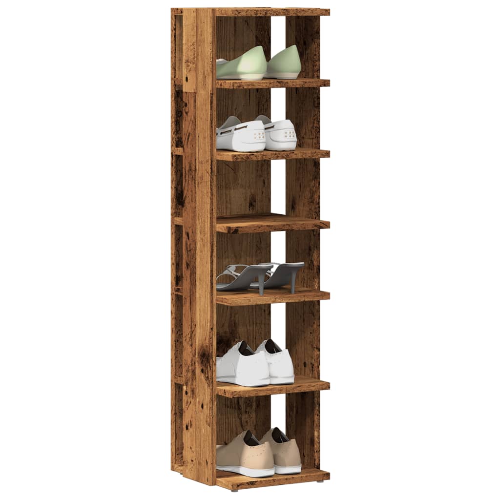 Modern Wooden 2pcs Open Shoe Storage Cabinet Wood Trainer Organiser Units