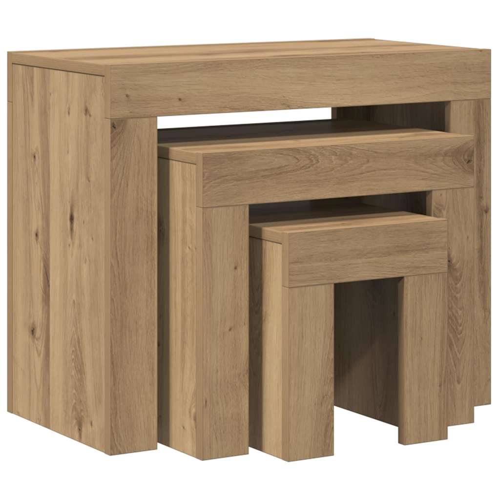 Nesting Coffee Tables 3 pcs Artisian Oak Engineered Wood