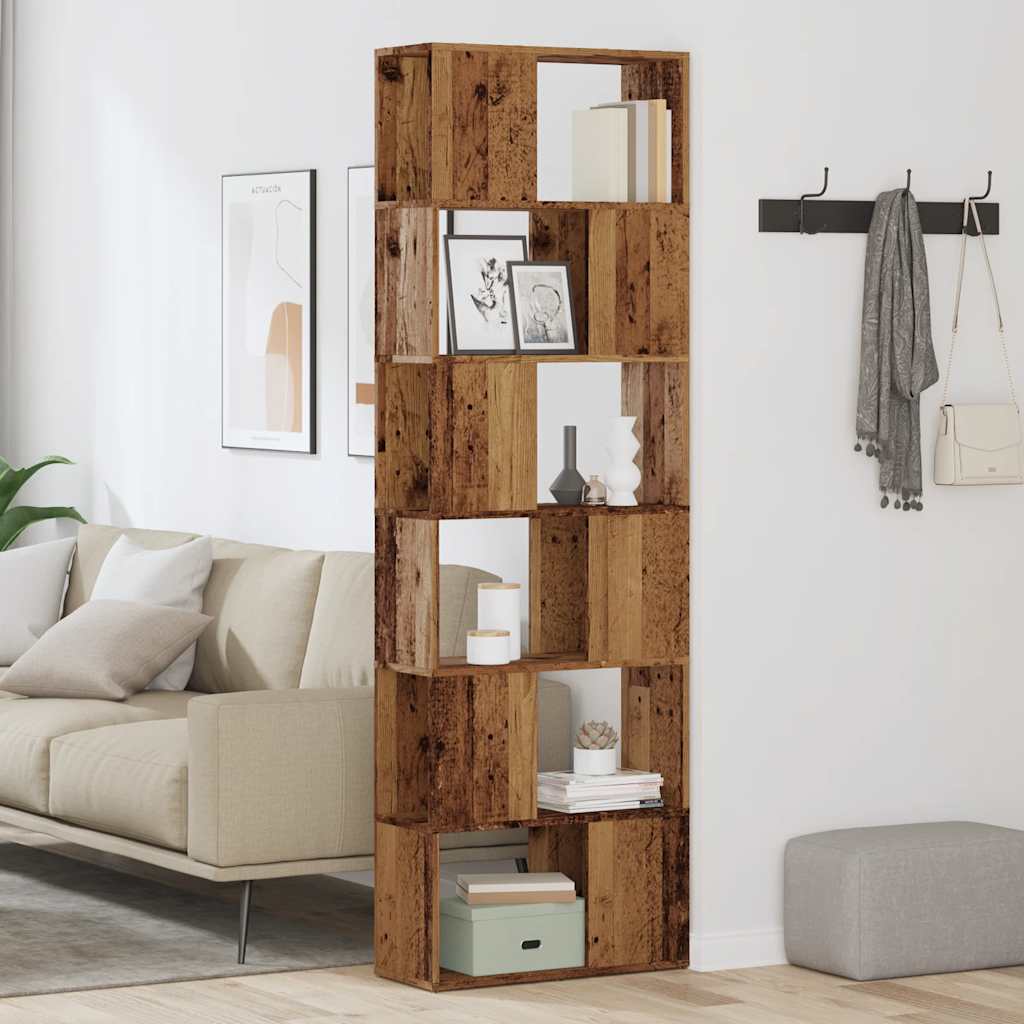 Modern Wooden Tall Open Bookcase Book Storage Cabinet Room Divider Wood