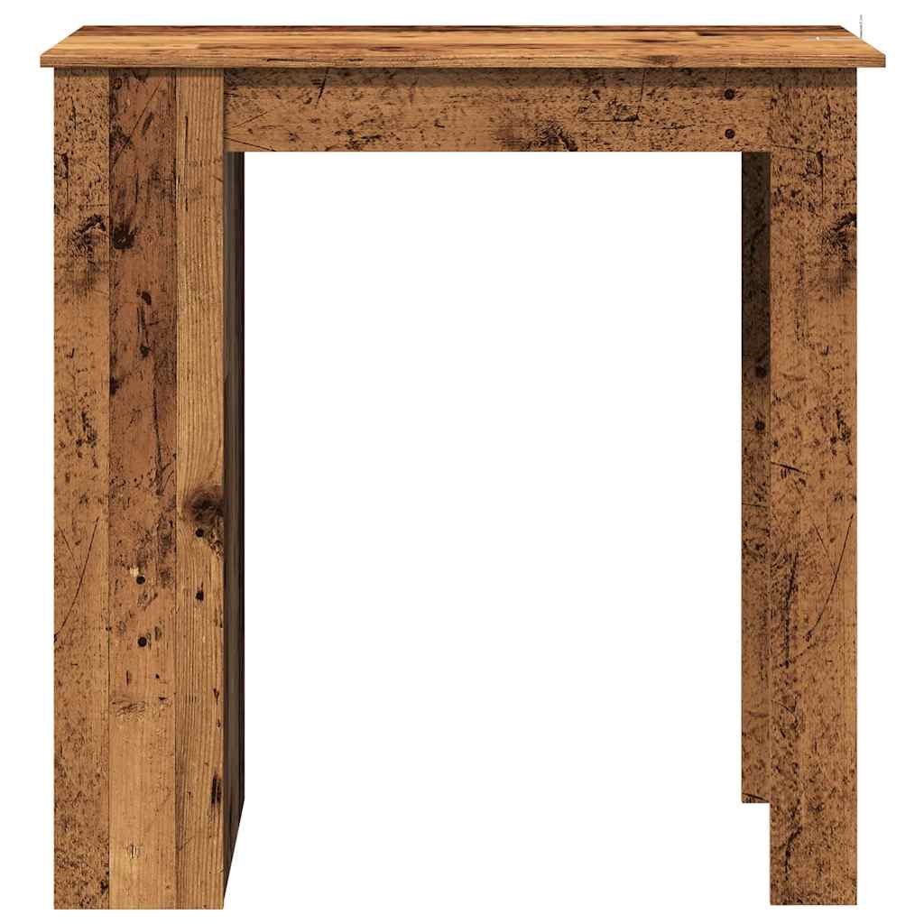 Modern Wooden High Bar Table With Open Storage Shelves Wood Table