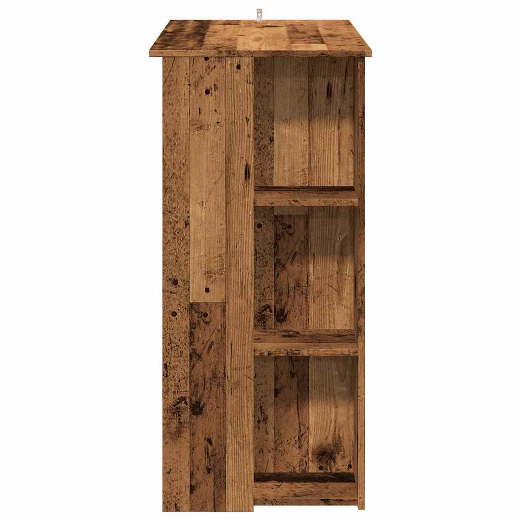Modern Wooden High Bar Table With Open Storage Shelves Wood Table