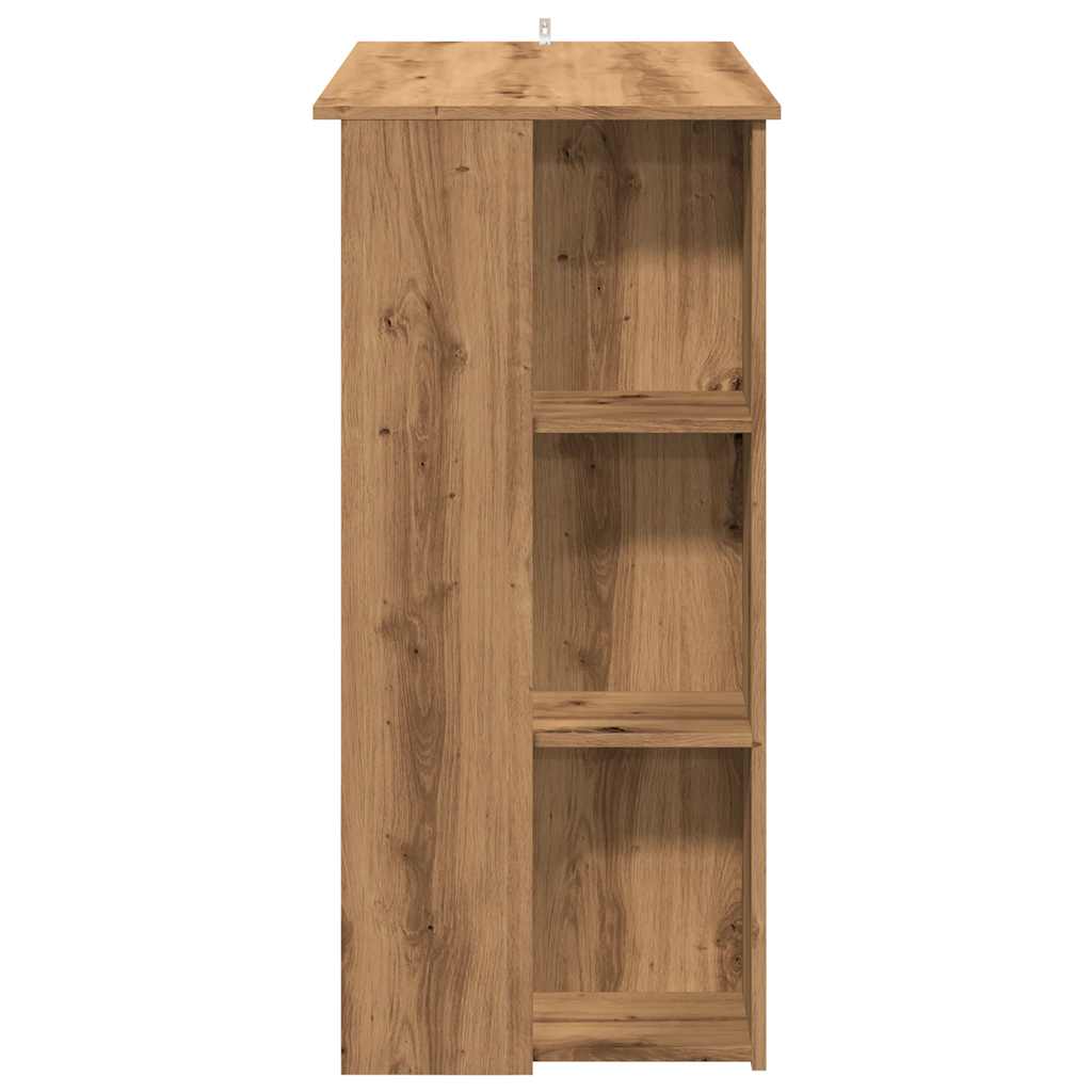 Modern Wooden High Bar Table With Open Storage Shelves Wood Table