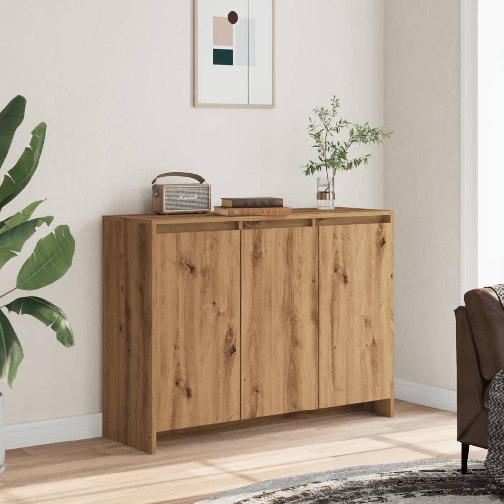 Modern Wooden 3 Door Home Sideboard Storage Cabinet Wood Dining Room Unit