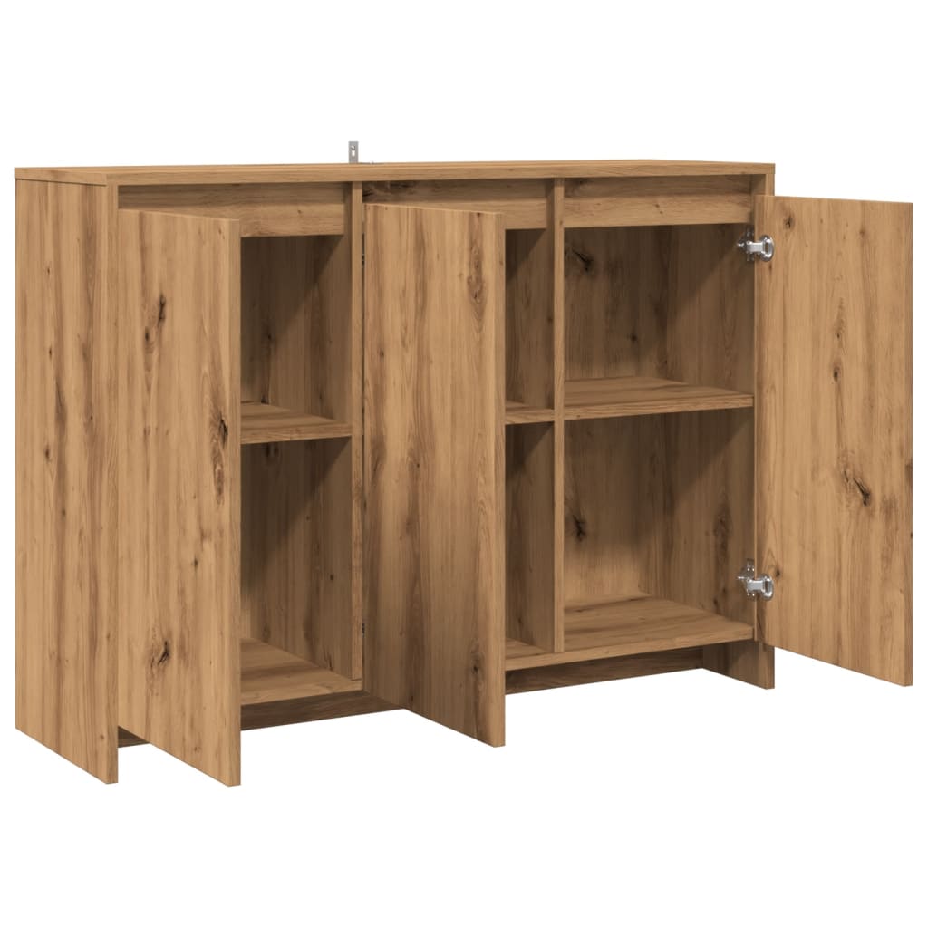 Modern Wooden 3 Door Home Sideboard Storage Cabinet Wood Dining Room Unit