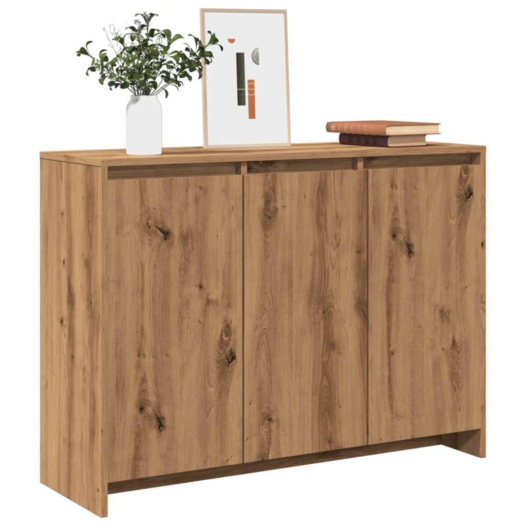 Modern Wooden 3 Door Home Sideboard Storage Cabinet Wood Dining Room Unit