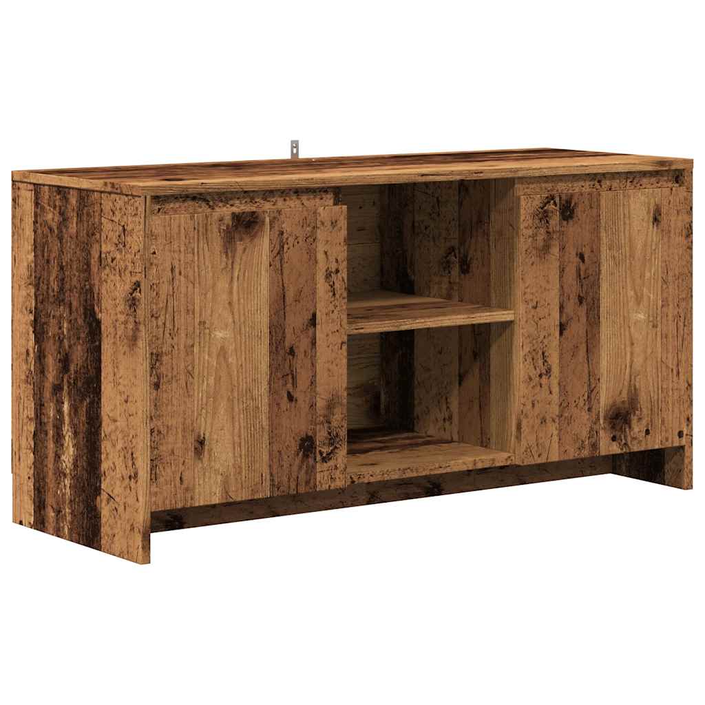 Modern Wooden TV Tele Stand Unit Cabinet With 2 Doors & Open Storage Shelves
