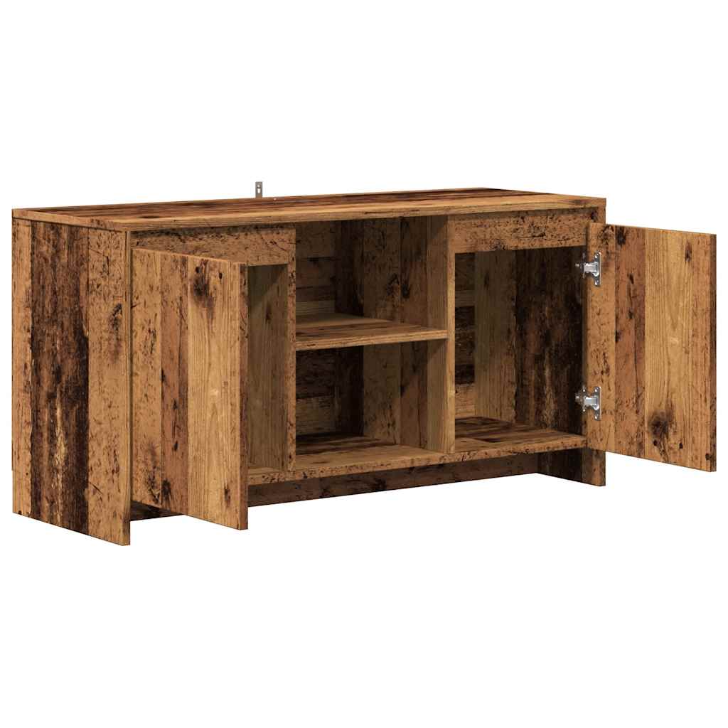 Modern Wooden TV Tele Stand Unit Cabinet With 2 Doors & Open Storage Shelves