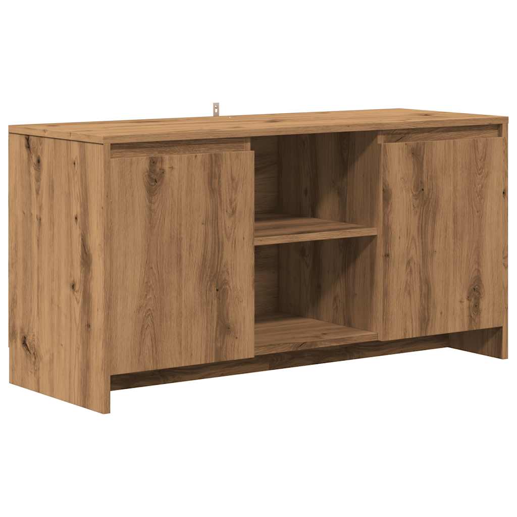 Modern Wooden TV Tele Stand Unit Cabinet With 2 Doors & Open Storage Shelves