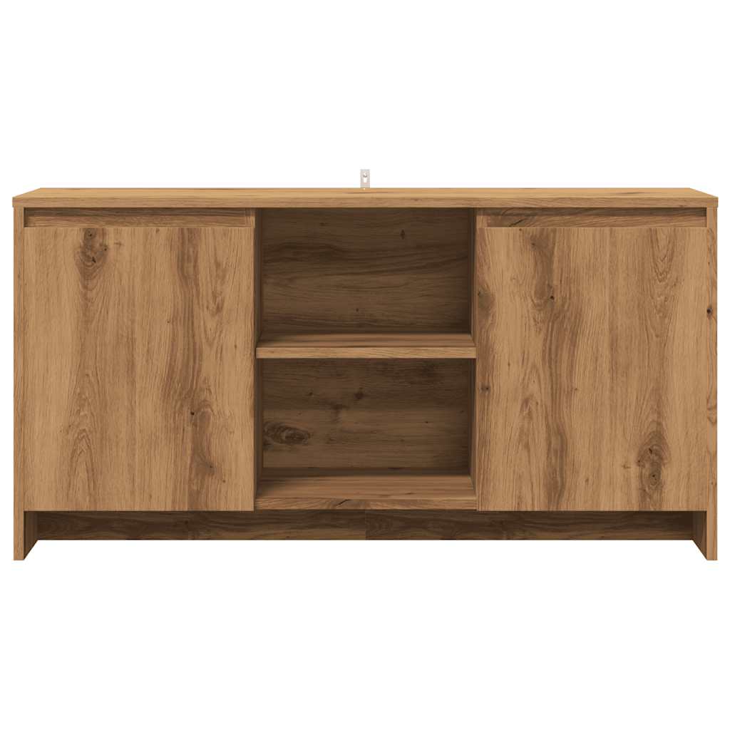 Modern Wooden TV Tele Stand Unit Cabinet With 2 Doors & Open Storage Shelves