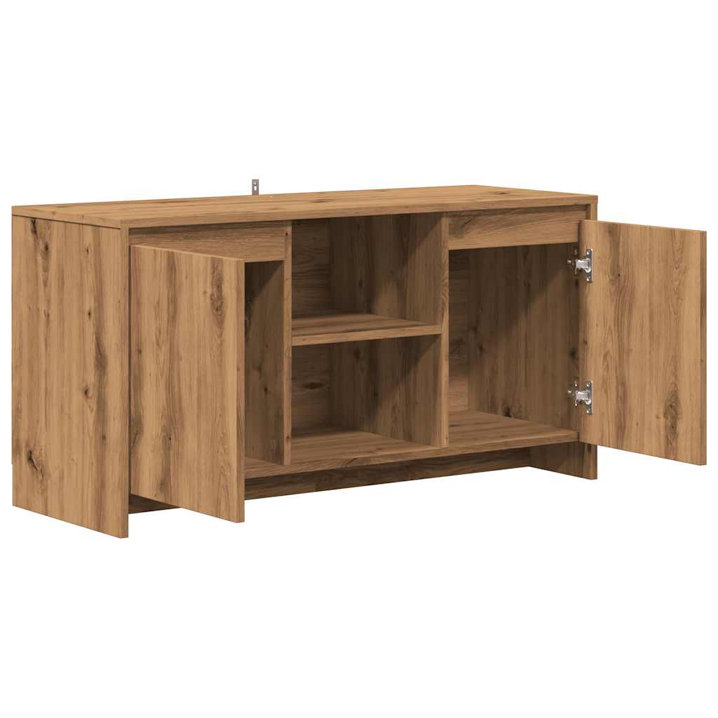 Modern Wooden TV Tele Stand Unit Cabinet With 2 Doors & Open Storage Shelves