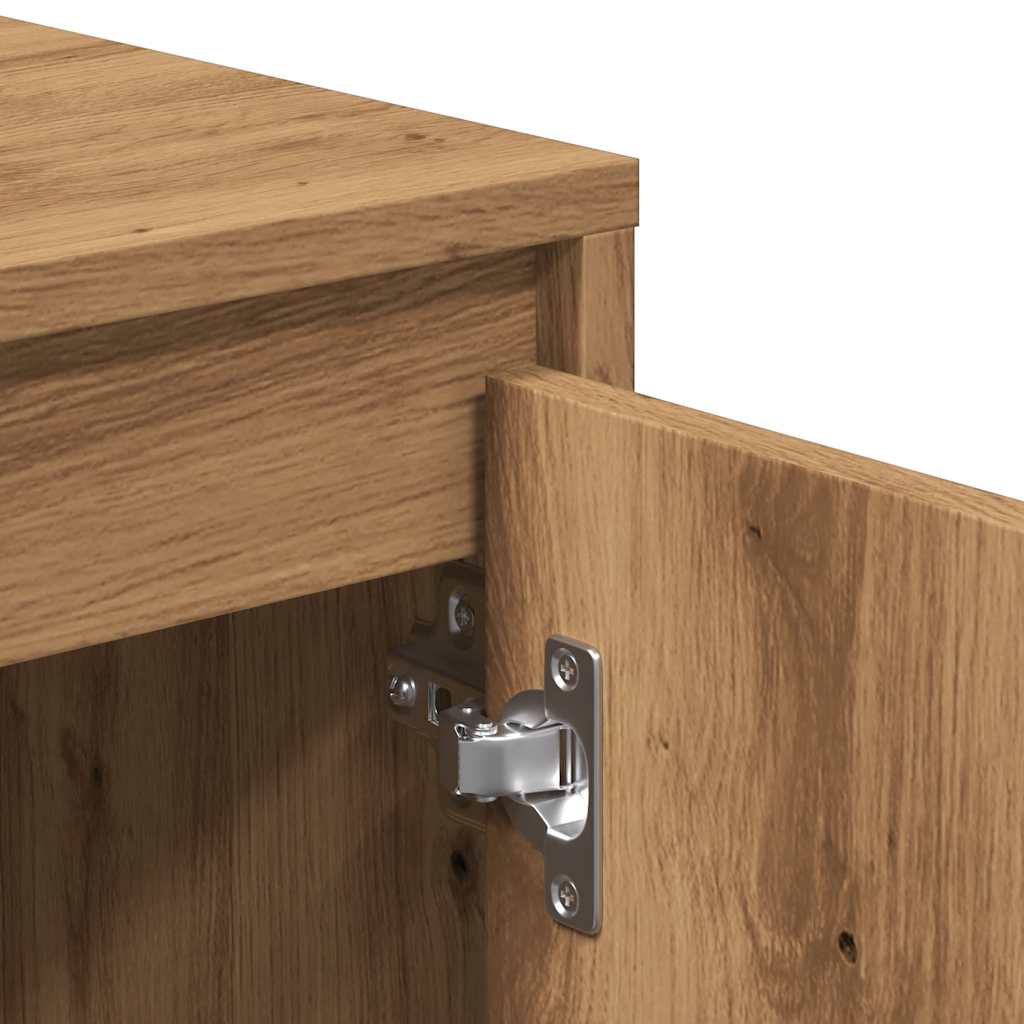 Modern Wooden TV Tele Stand Unit Cabinet With 2 Doors & Open Storage Shelves