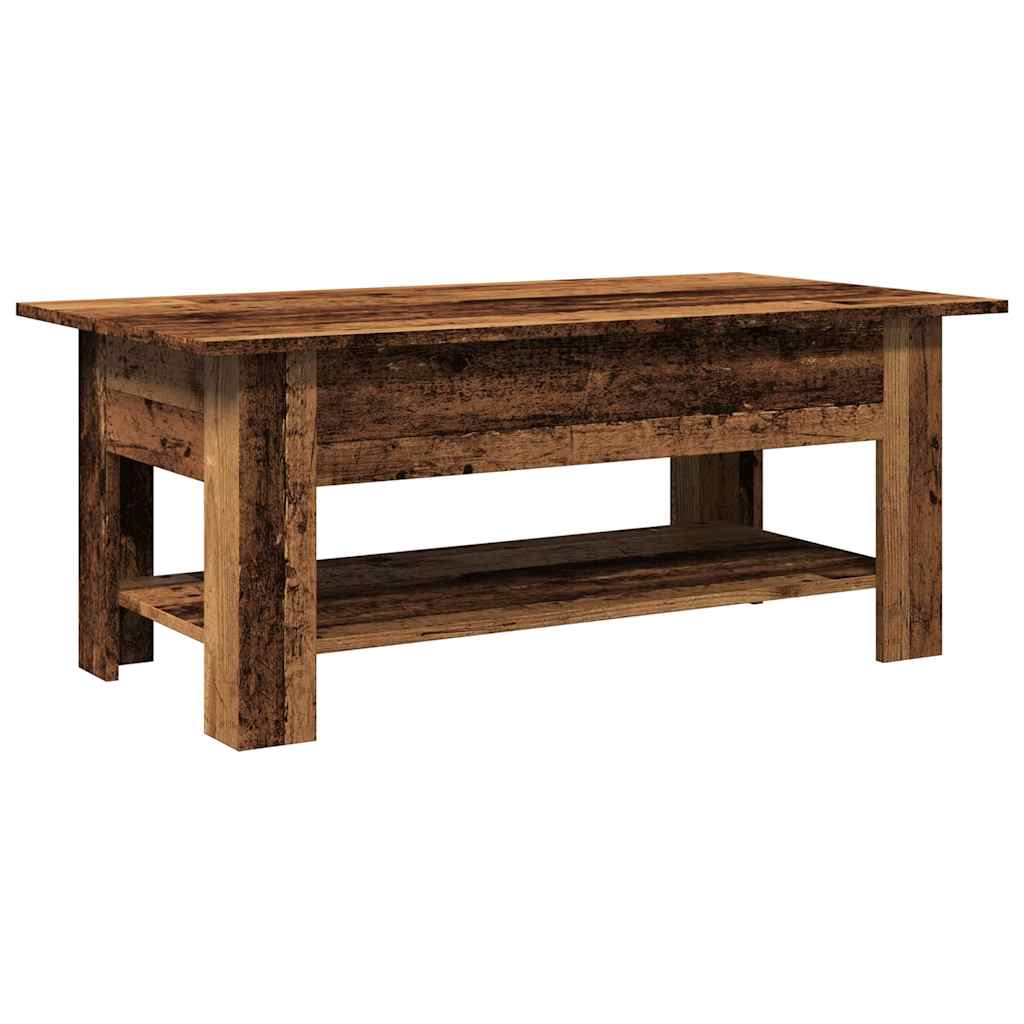 Modern Wooden Living Room Rectangular Coffee Table With Lower Storage Shelf Wood