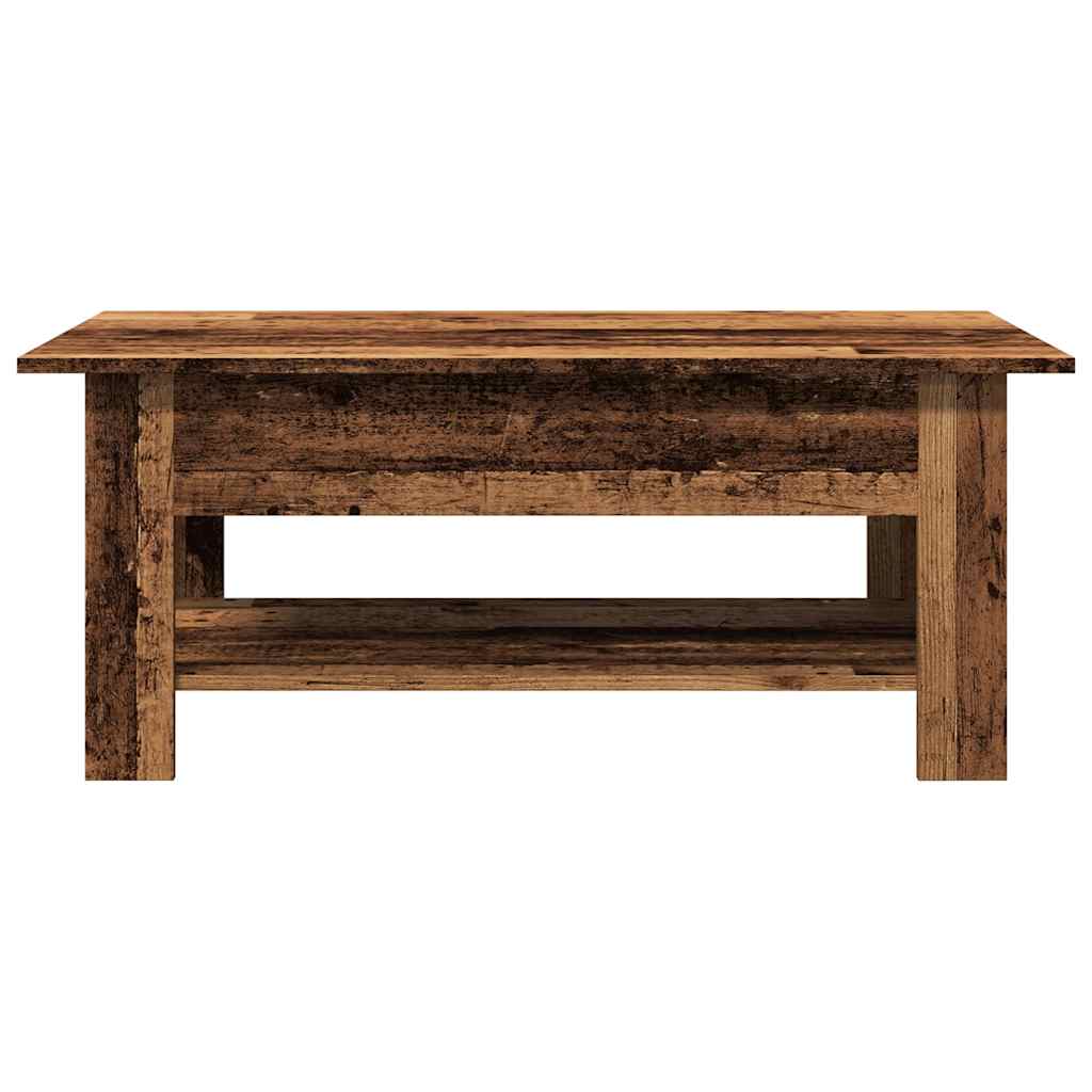 Modern Wooden Living Room Rectangular Coffee Table With Lower Storage Shelf Wood