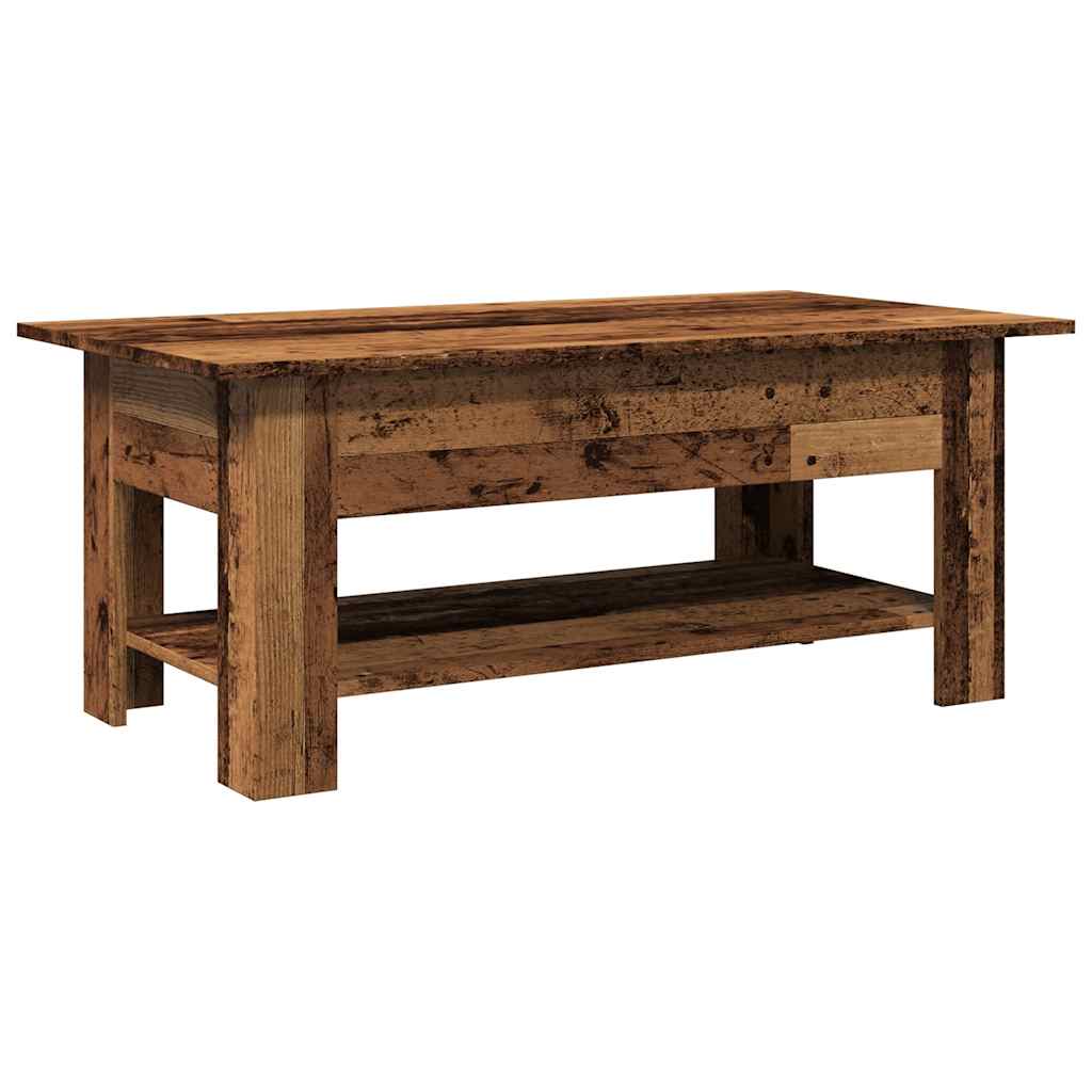 Modern Wooden Living Room Rectangular Coffee Table With Lower Storage Shelf Wood