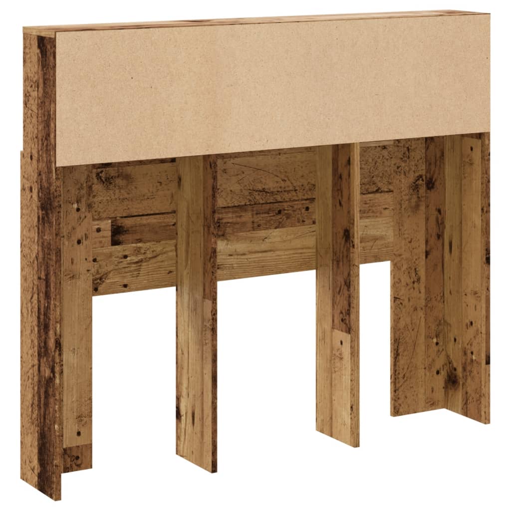 Headboard Cabinet Old Wood 120x19x103.5 cm Engineered Wood