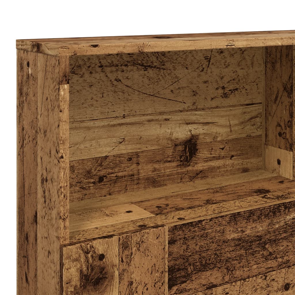 Modern Wooden Queen Size 1.6m Headboard With Open Storage Compartments Wood