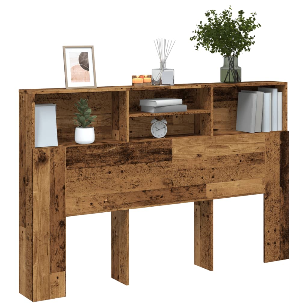 Modern Wooden Queen Size 1.6m Headboard With Open Storage Compartments Wood