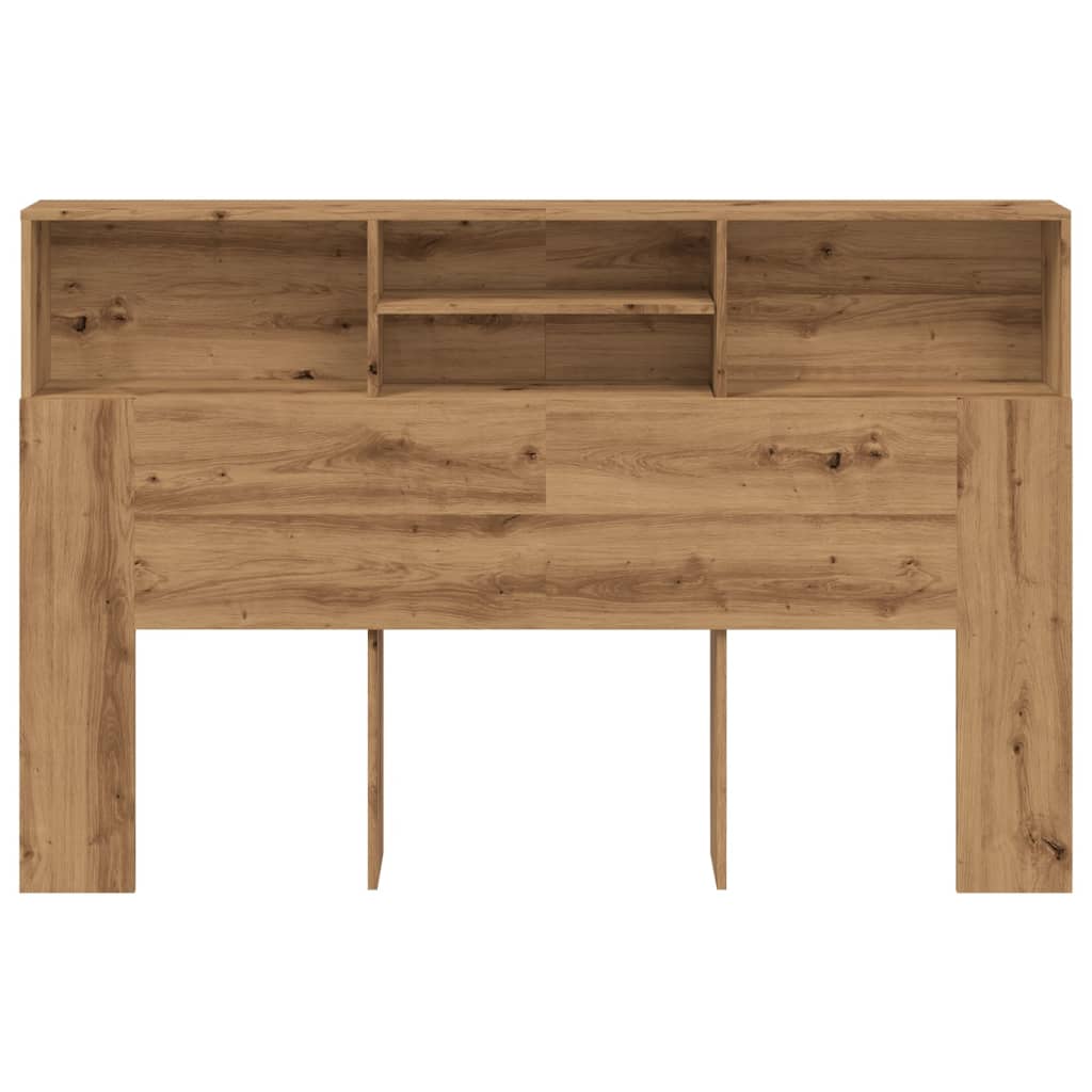 Modern Wooden Queen Size 1.6m Headboard With Open Storage Compartments Wood